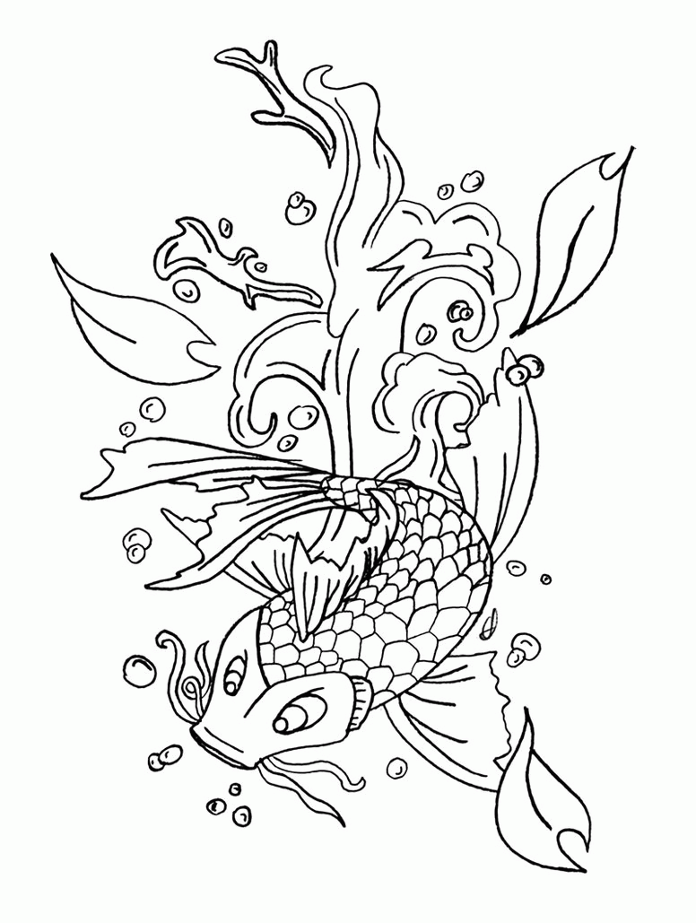 japanese koi coloring pages - photo #12