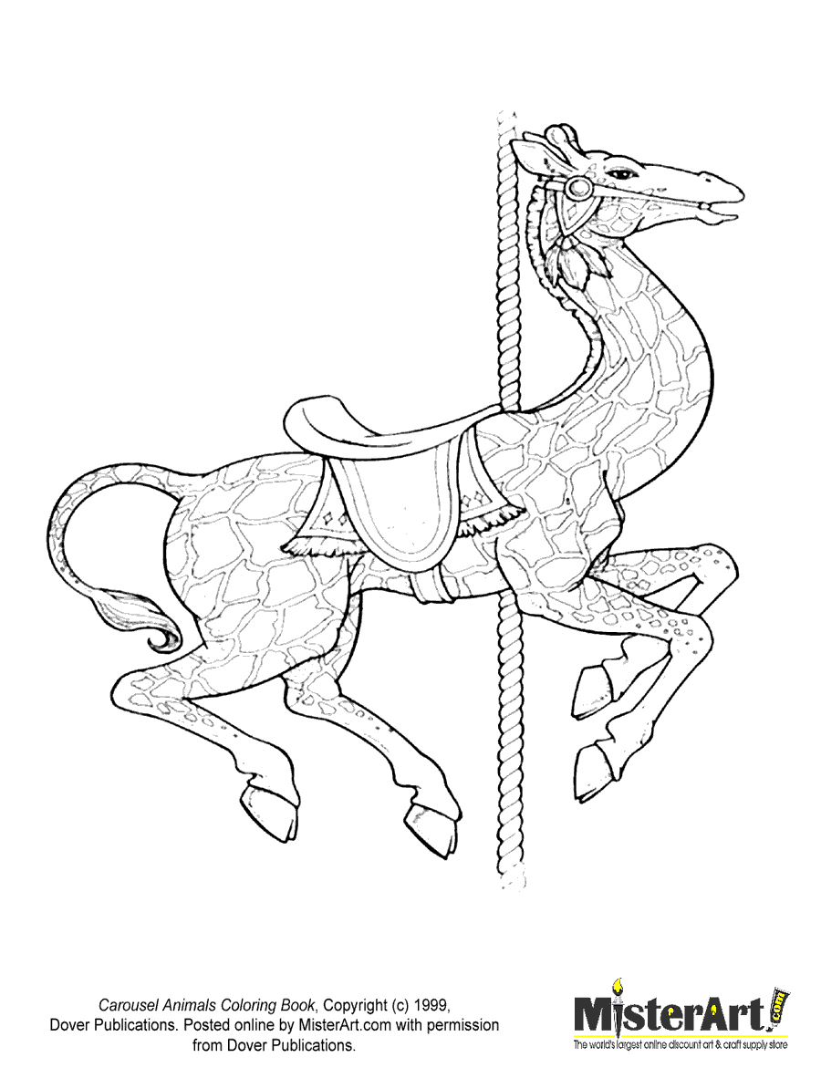 Free Coloring Page: Carousel Animals Coloring Book, Download Free ...