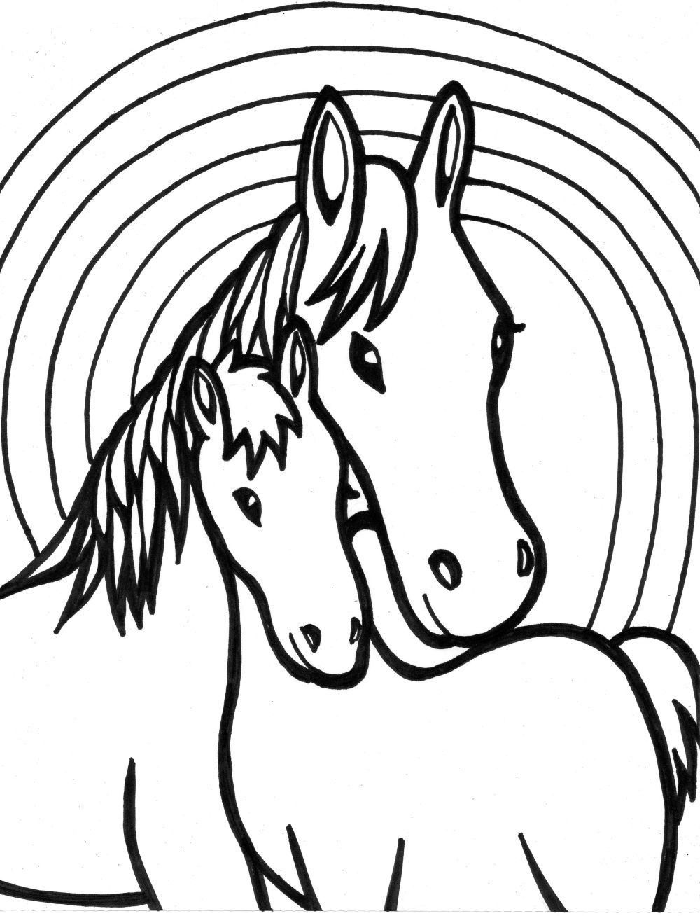 Horse And Nice Free Coloring Page For Girls - VoteForVerde.com