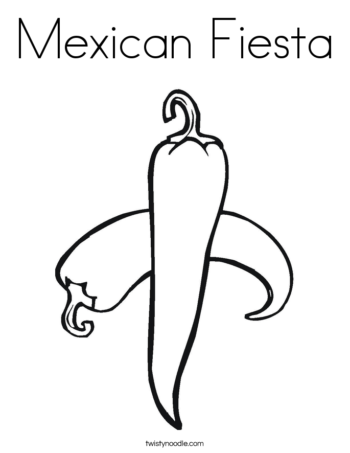 Mexican Fiesta Coloring Page - Twisty Noodle
