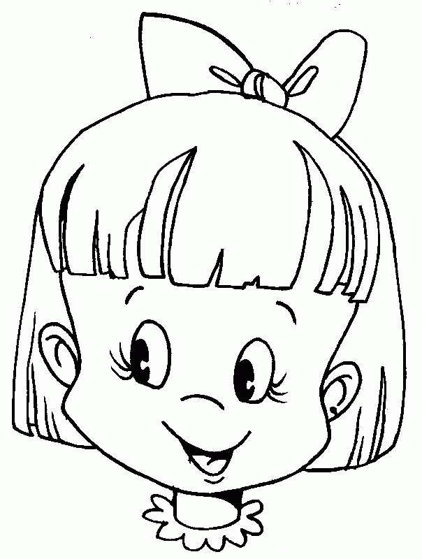 Girl Face Coloring Page - Coloring Home