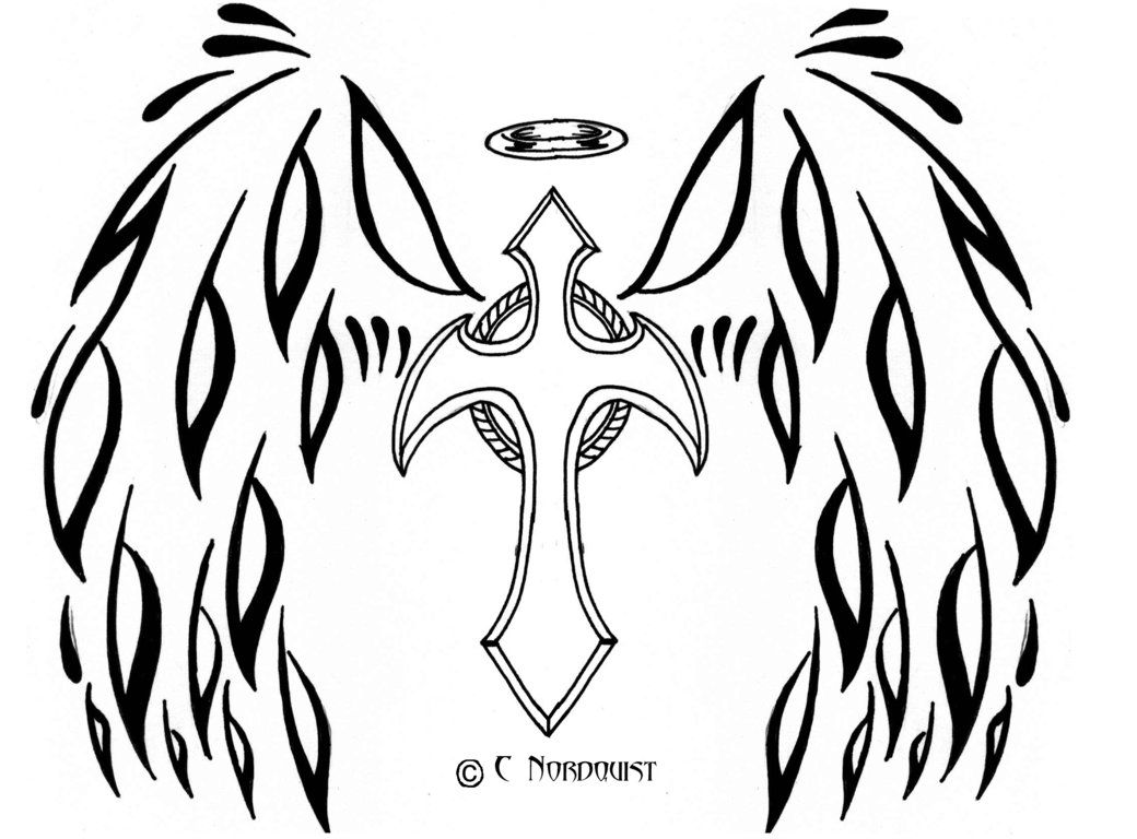 12 Pics of Cross With Angel Wings Coloring Pages - Angel Wings ...