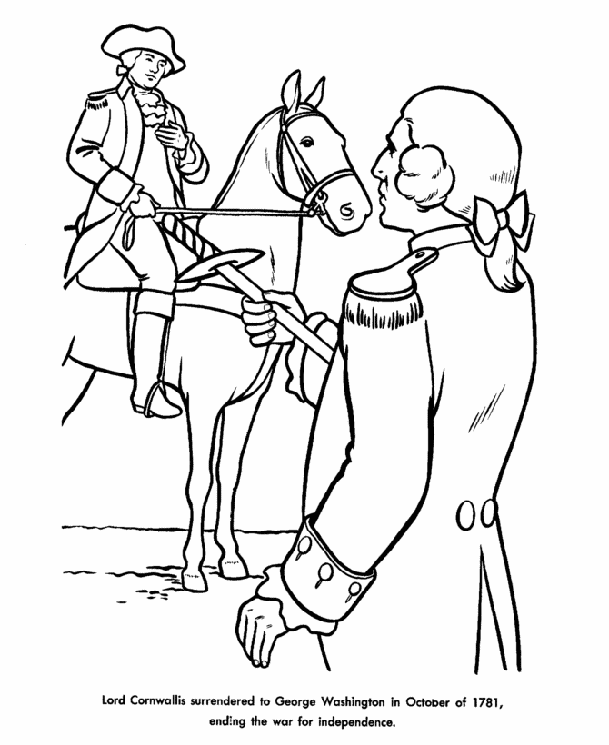 926 Simple American Revolutionary War Coloring Pages for Kids