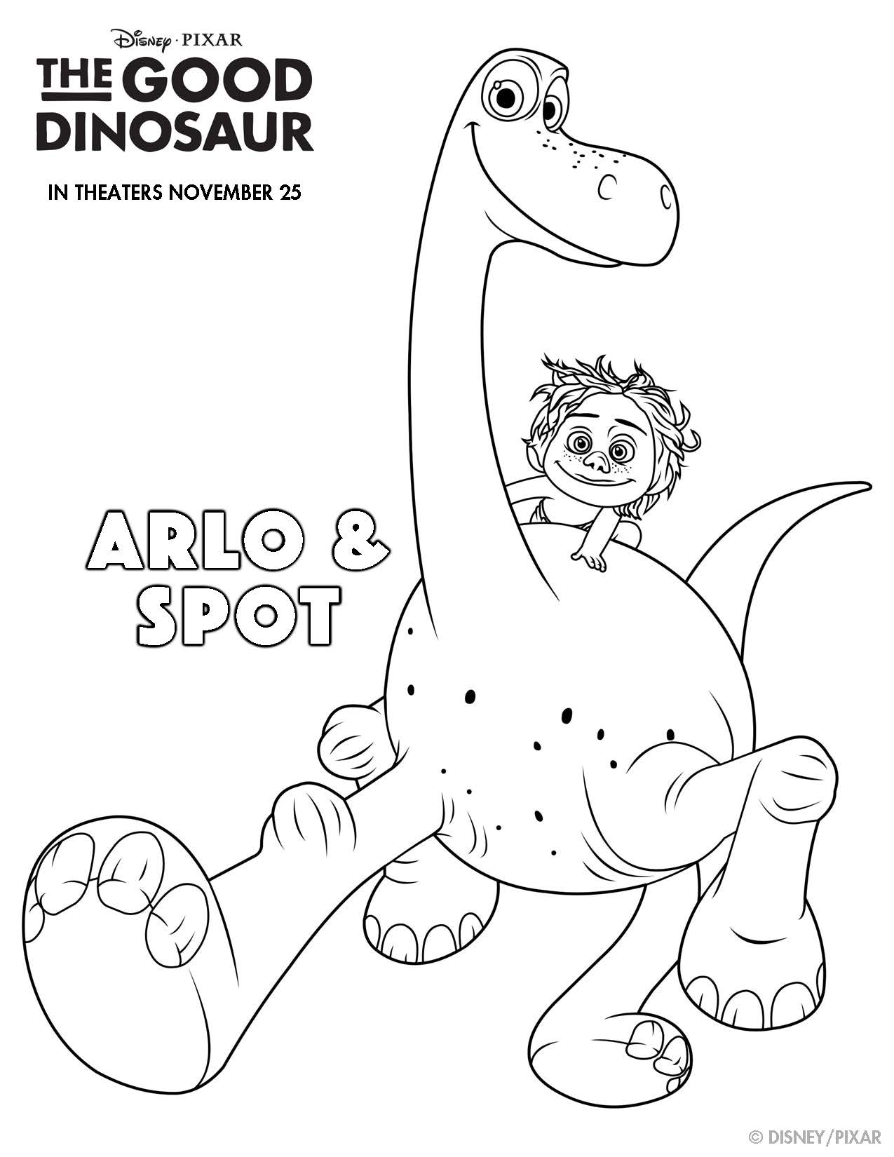 The Good Dinosaur Coloring Page