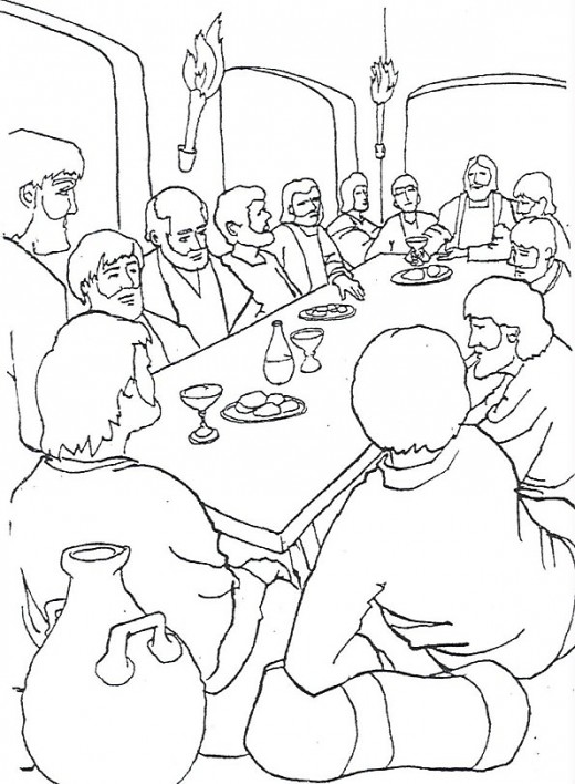 The Last Supper Coloring Page | Free The Last Supper Online Coloring