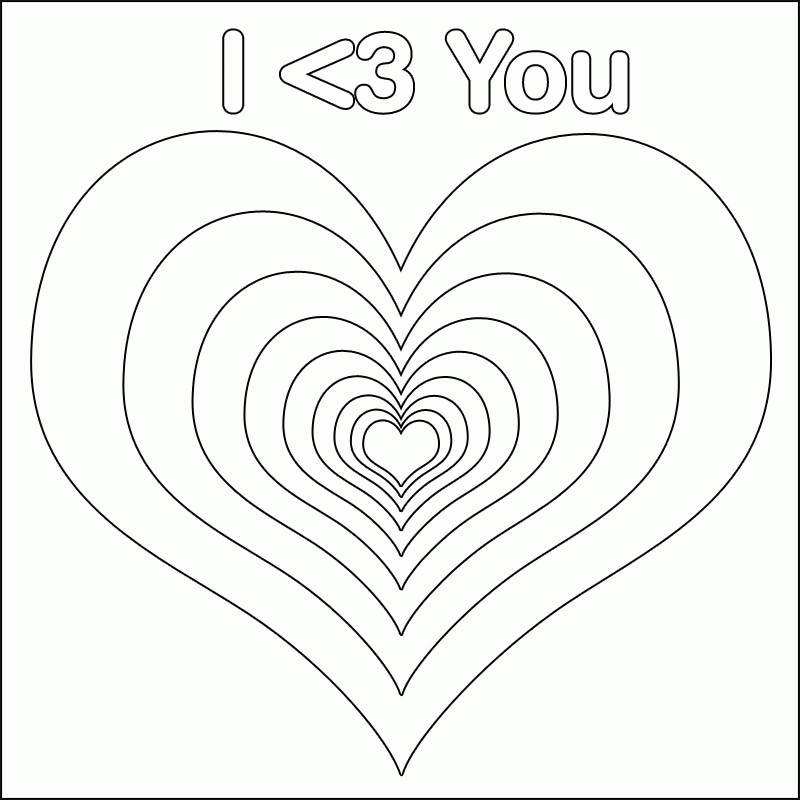 heart alphabet Colouring Pages
