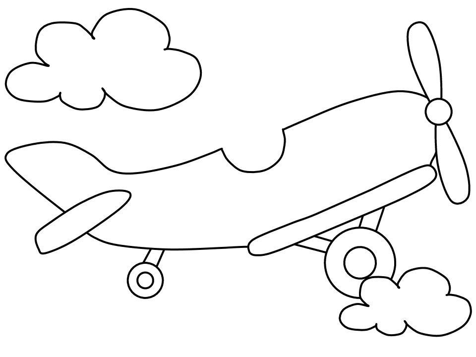 Airplane Coloring Sheets Home Easy Transportation Pages Toddlers