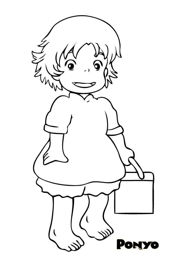 color by ponyo Colouring Pages