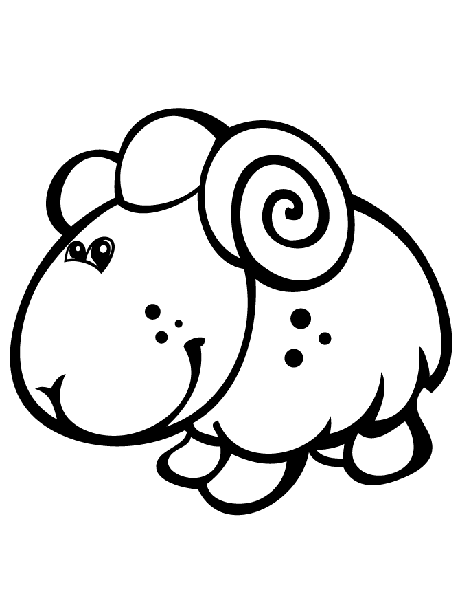 Happy Sheep Dancing Coloring Page | HM Coloring Pages