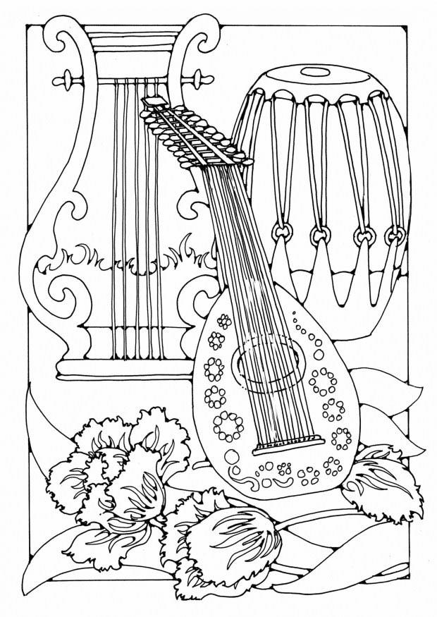 Musical Instrument Coloring Pages Print Out Coloring Home