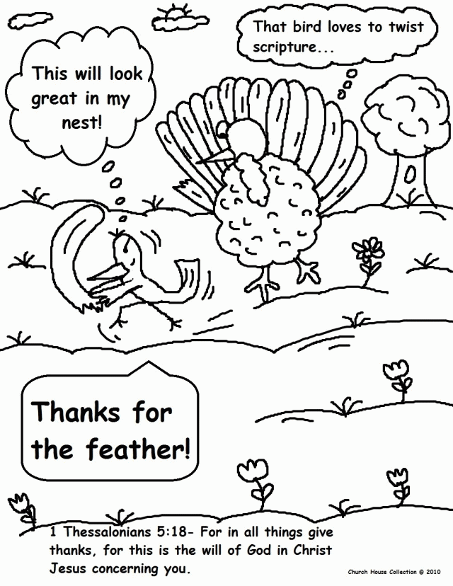Cool Bird Stealing Turkey Feather Coloring Page Best Resolutions 