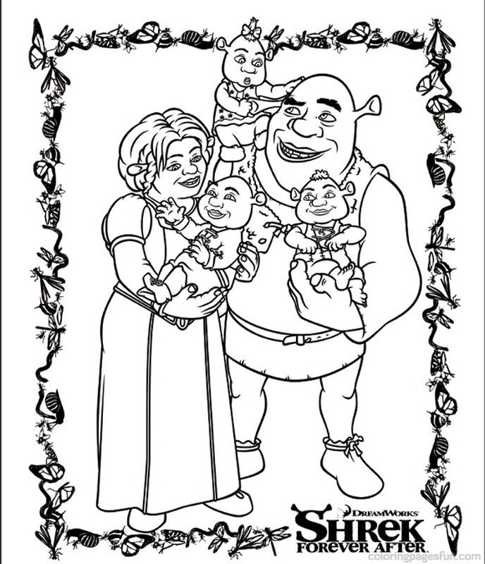 Shrek With Babies Coloring Pages - Coloring Home