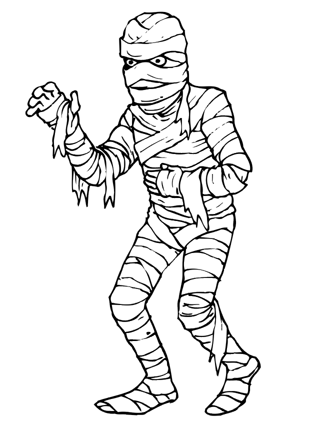 Mummy Coloring Page | Scary Looking Mummy