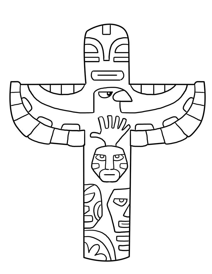 Totem Pole Coloring Page | indianen