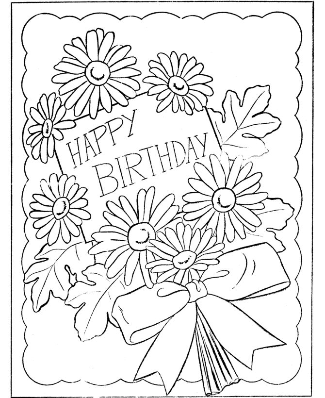 Happy Birthday Printable Coloring Page