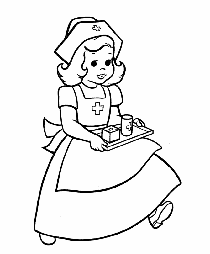 Nurse Coloring Book Pages - Doctor Day Cartoon Coloring Pages 