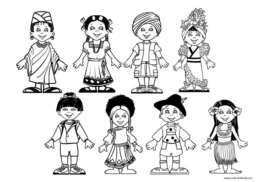 Coloring page children of the world - img 9308.