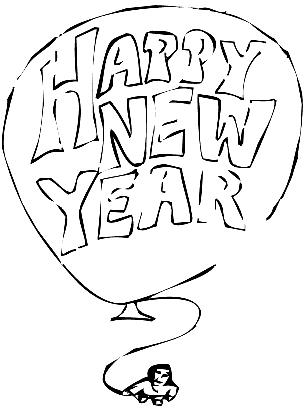 New Years Day Coloring Pages - Coloring Home