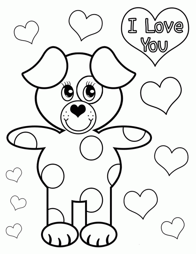 Cute Coloring Pages Of Baby Puppies Cute Puppy Love Coloring Page 