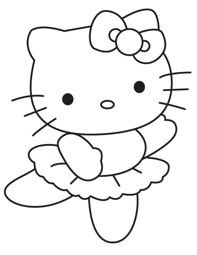 Hello Kitty Dancing Ballet Coloring Page | Free Printable Coloring 