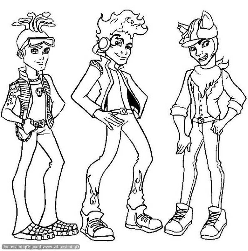 monster high boys names Colouring Pages
