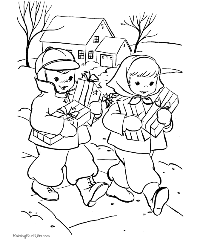 gift giving Colouring Pages