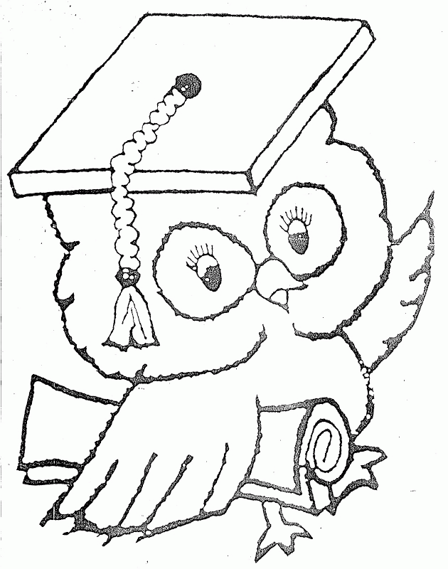 Graduate Owl – free coloring pages