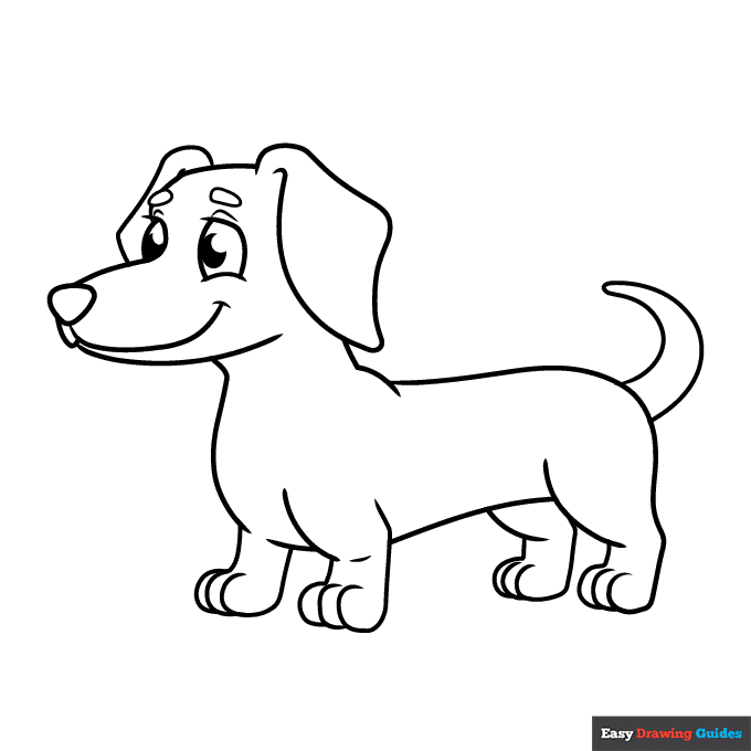 Dachshund Coloring Page | Easy Drawing Guides