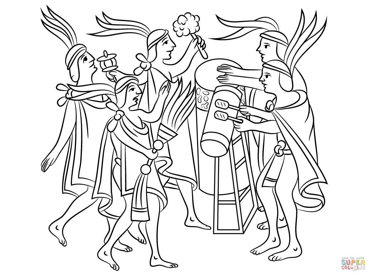Aztec art coloring pages | Free Coloring Pages