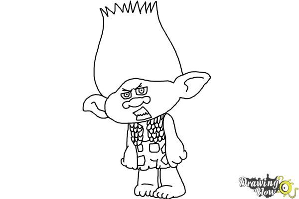 Branch from Trolls Movie Coloring Page