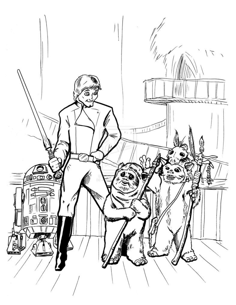 Ewok Coloring Pages Download Print Star Wars Coloring