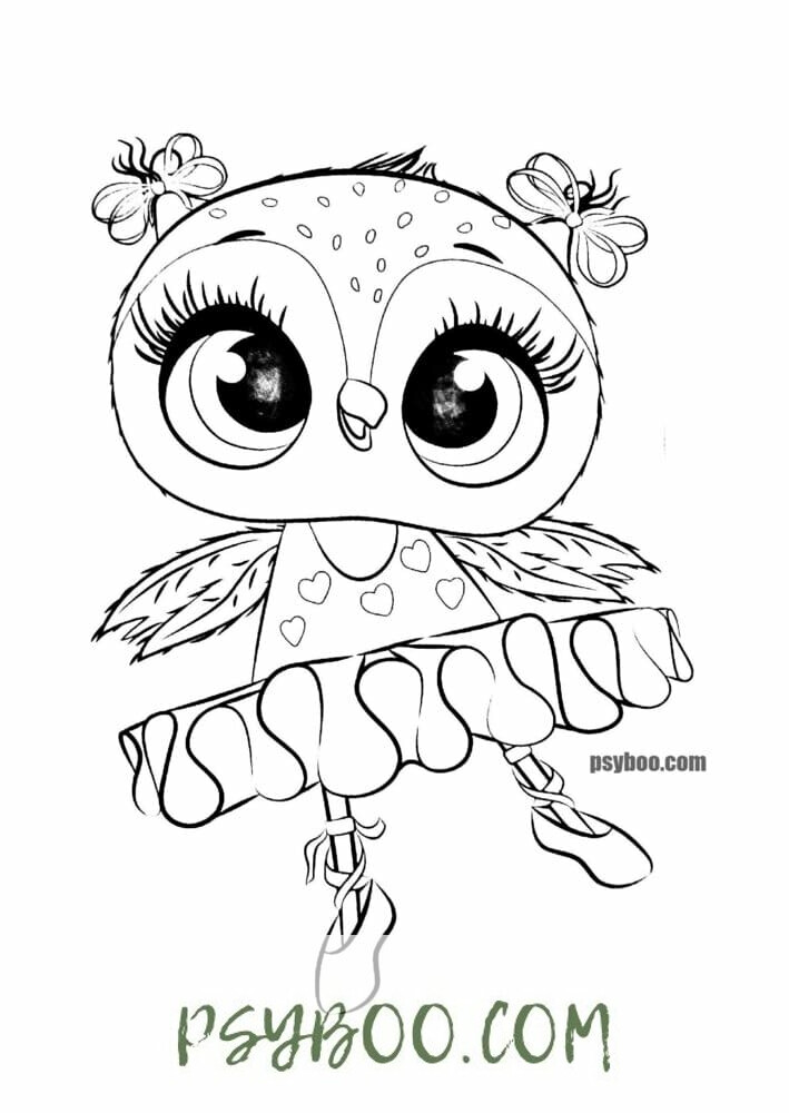 Ballet dancer owl coloring page ⋆ PDF Printables Free