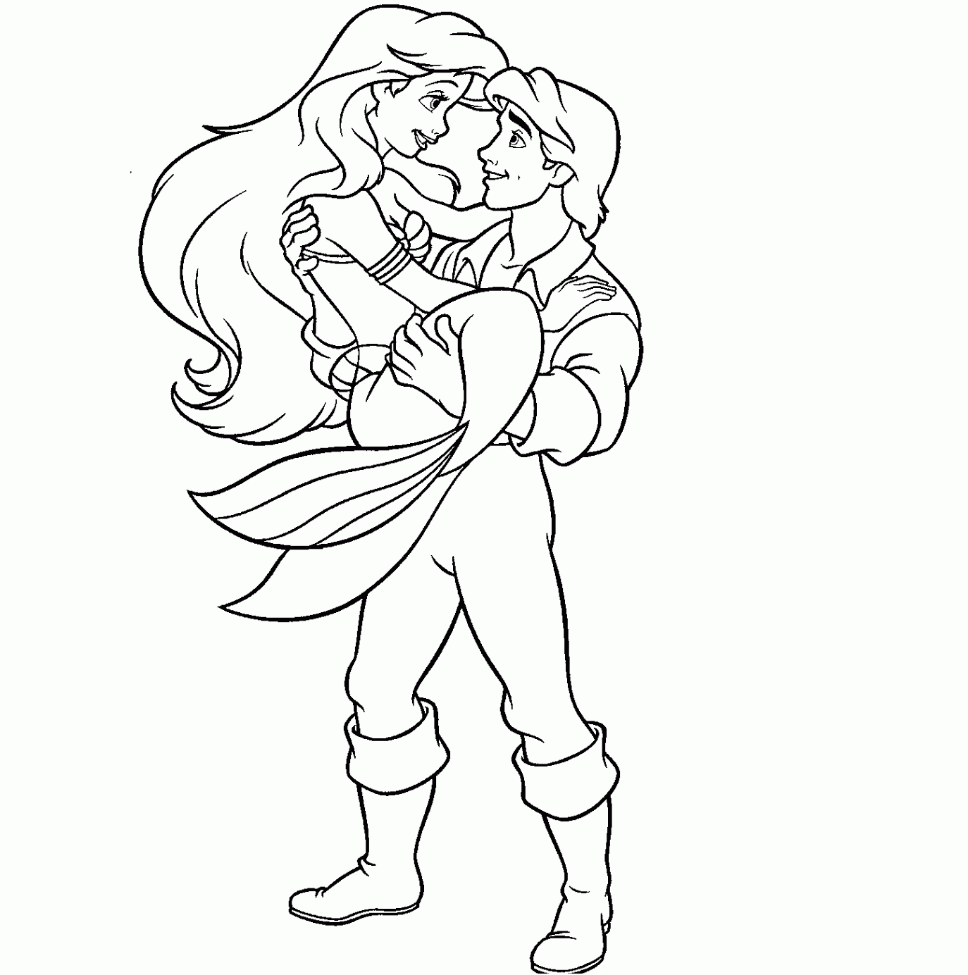 Ariel Eric Coloring Pages Kids Adults