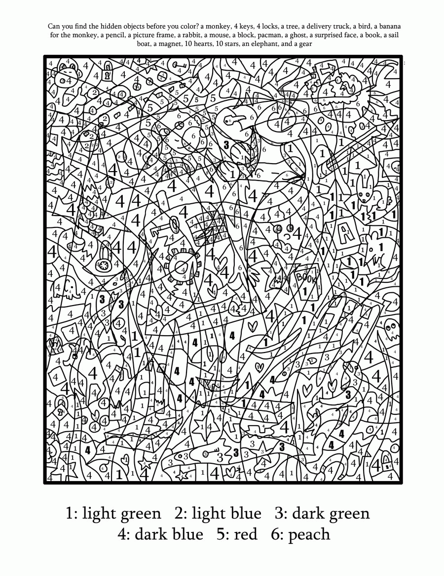 Hard Color By Number Coloring Pages - Coloring Home