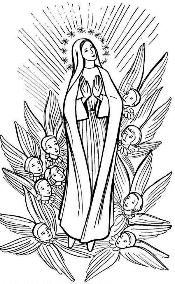 Virgin Mary Coloring Pages - Coloring Home