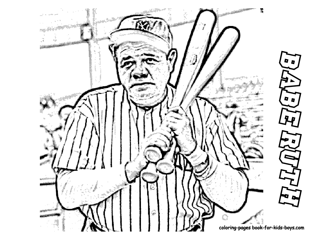 Coloring Page Of A Baseball Player - Coloring Home