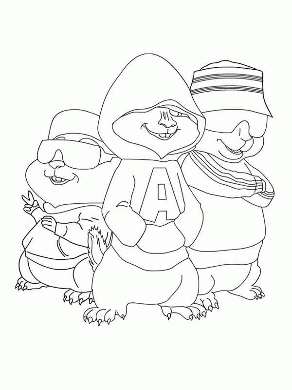 The Chipmunks Rapper in Alvin and the Chipmunk Coloring Page: The ...