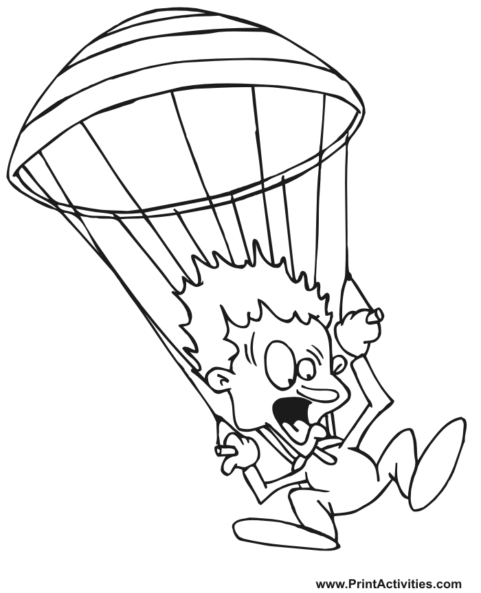 Parachute Coloring Page - Coloring Pages for Kids and for Adults