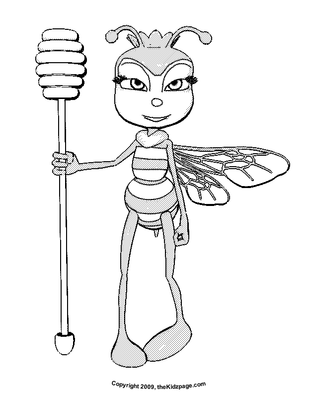Honey Bee Queen Free Coloring Pages for Kids - Printable Colouring ...