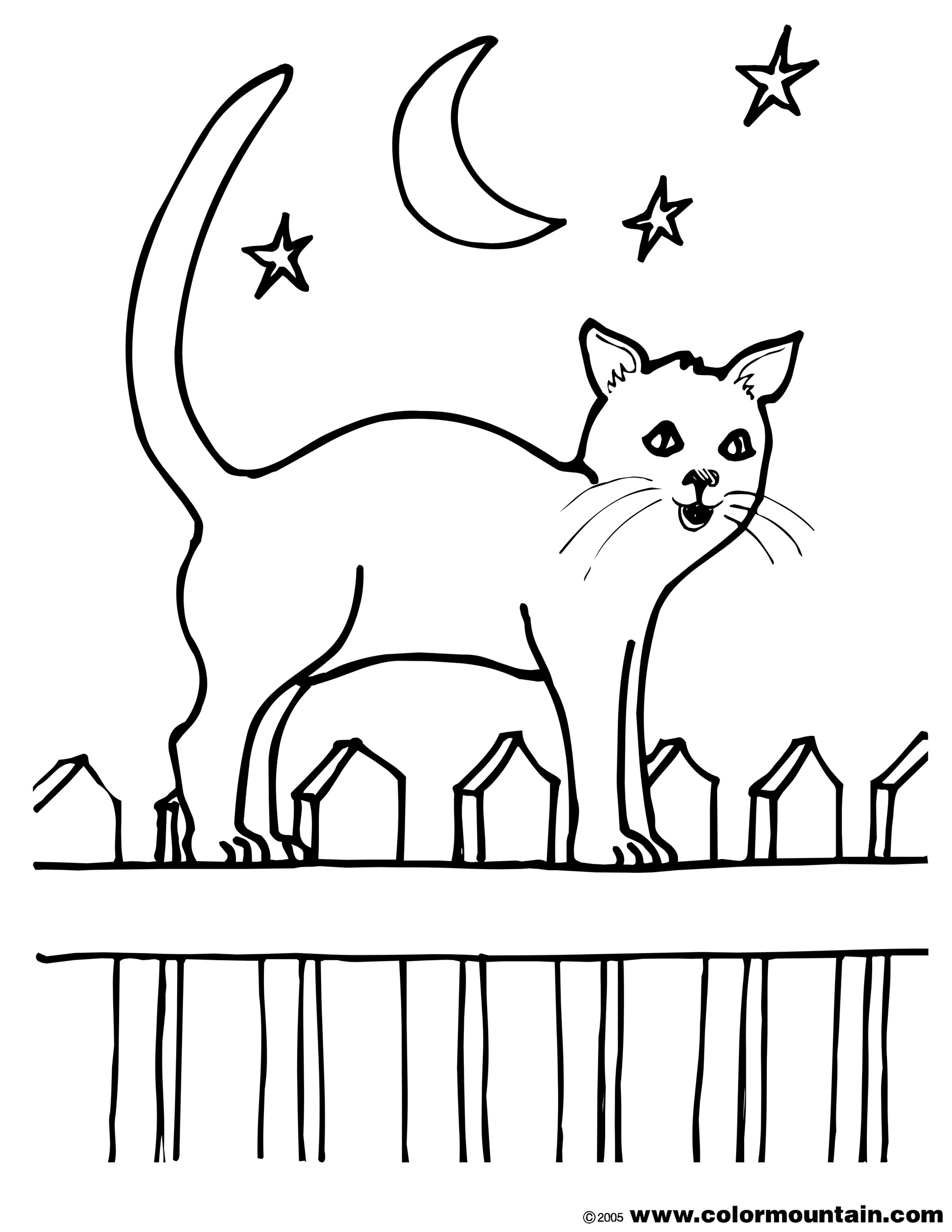 Catwalking Cat Color Sheet - Create A Printout Or Activity