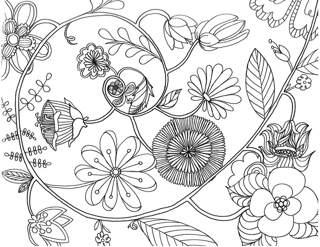 floral spiral coloring page | coloring pages can be found at… | Flickr