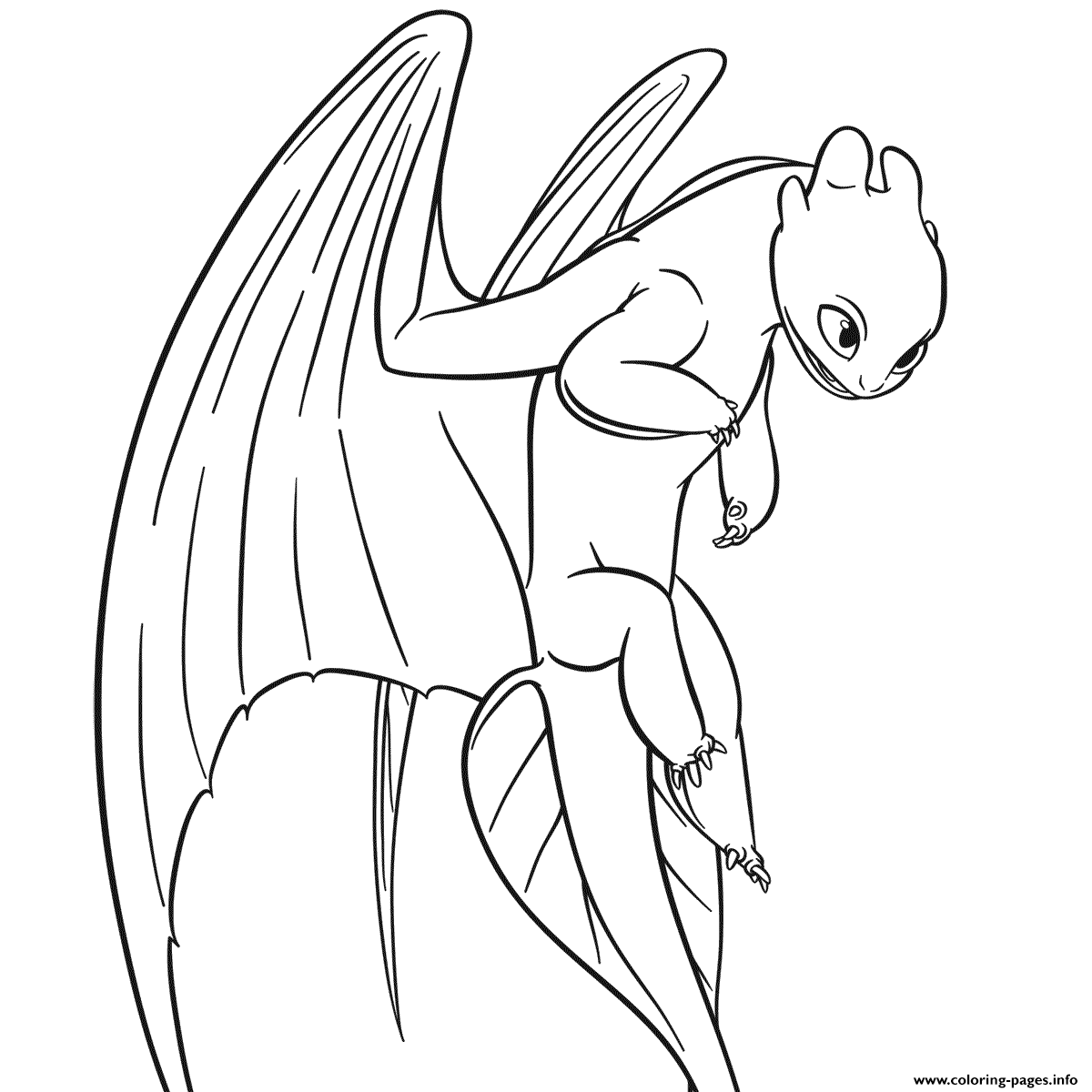 Light Fury Dragon Coloring Pages Printable