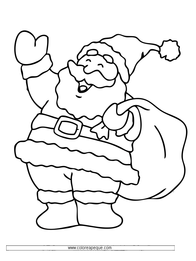 Dibujos infantiles de Papa Noel | Dibujos para imprimir y colorear