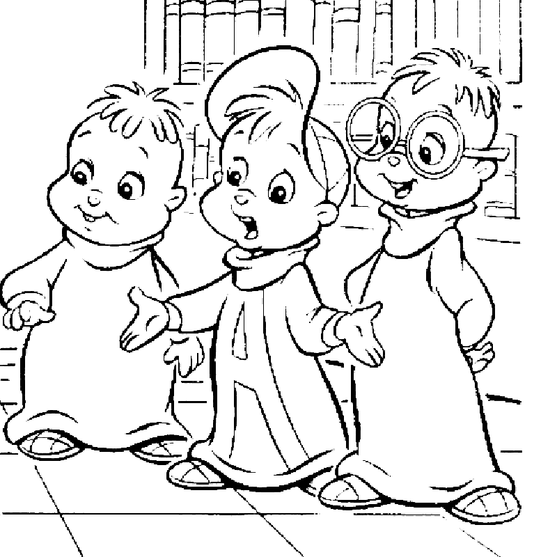 Alvin and the Chipmunks | Free Printable Coloring Pages 