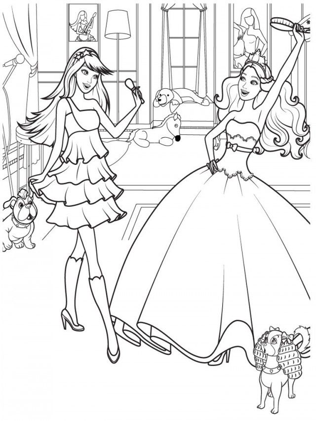 Barbie Princess And Horse Coloring Pages Free Coloring Pages For 