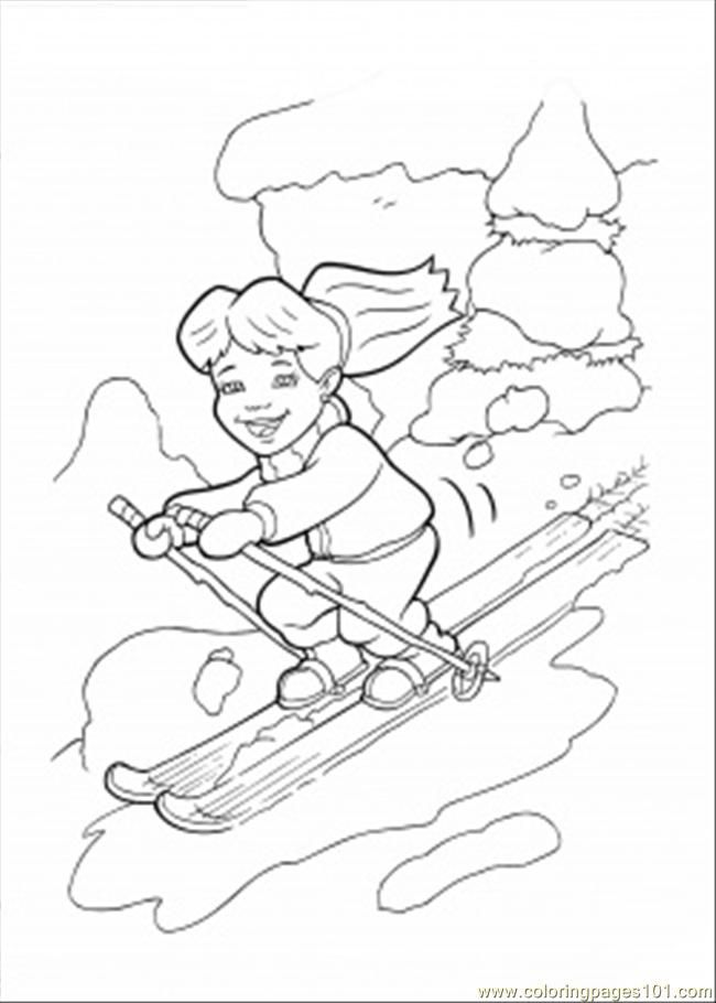 Coloring Pages Emmy On The Ski (Cartoons > Others) - free 