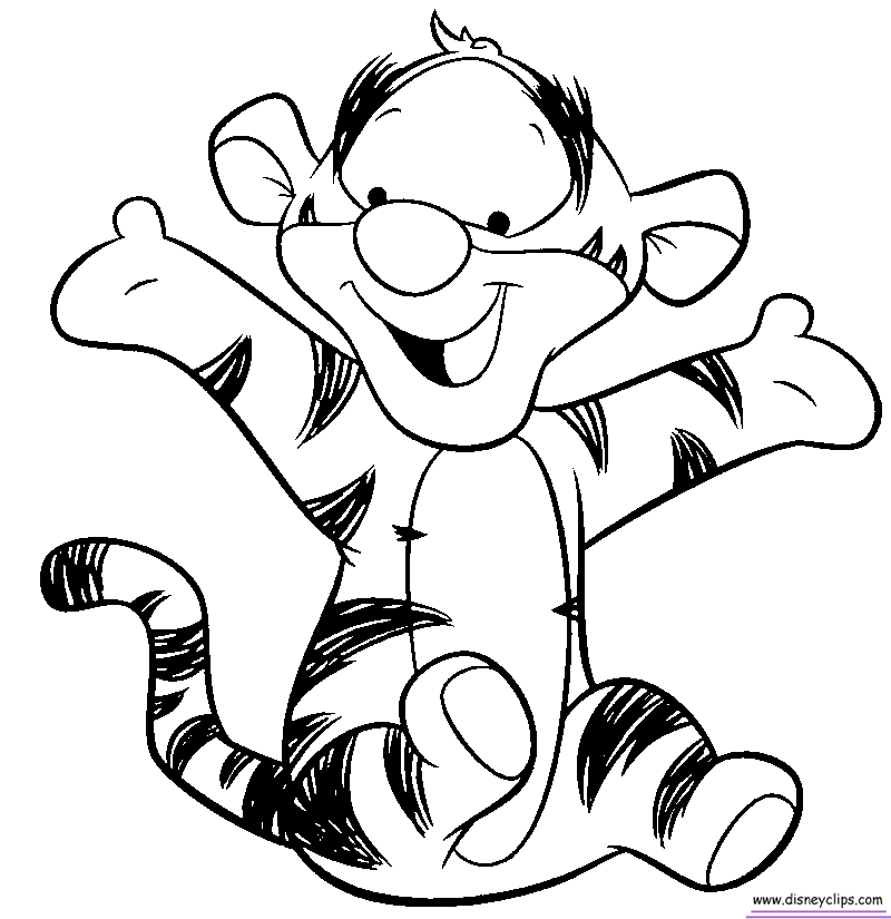 304 Simple Baby Tiger From Winnie The Pooh Coloring Pages for Adult