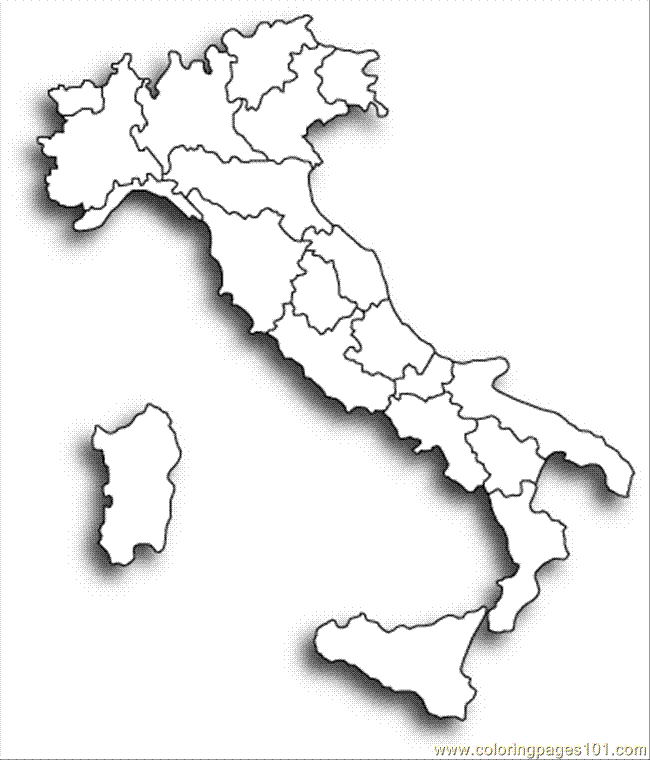 Map Of Italy Colouring Pages Page Coloring Home
