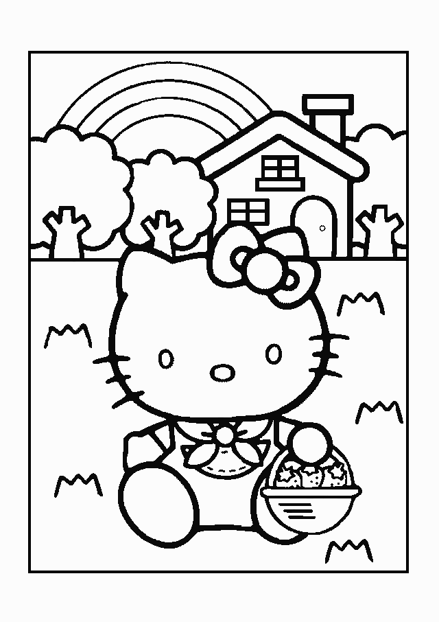 Adorable Hello Kitty Coloring Pages8