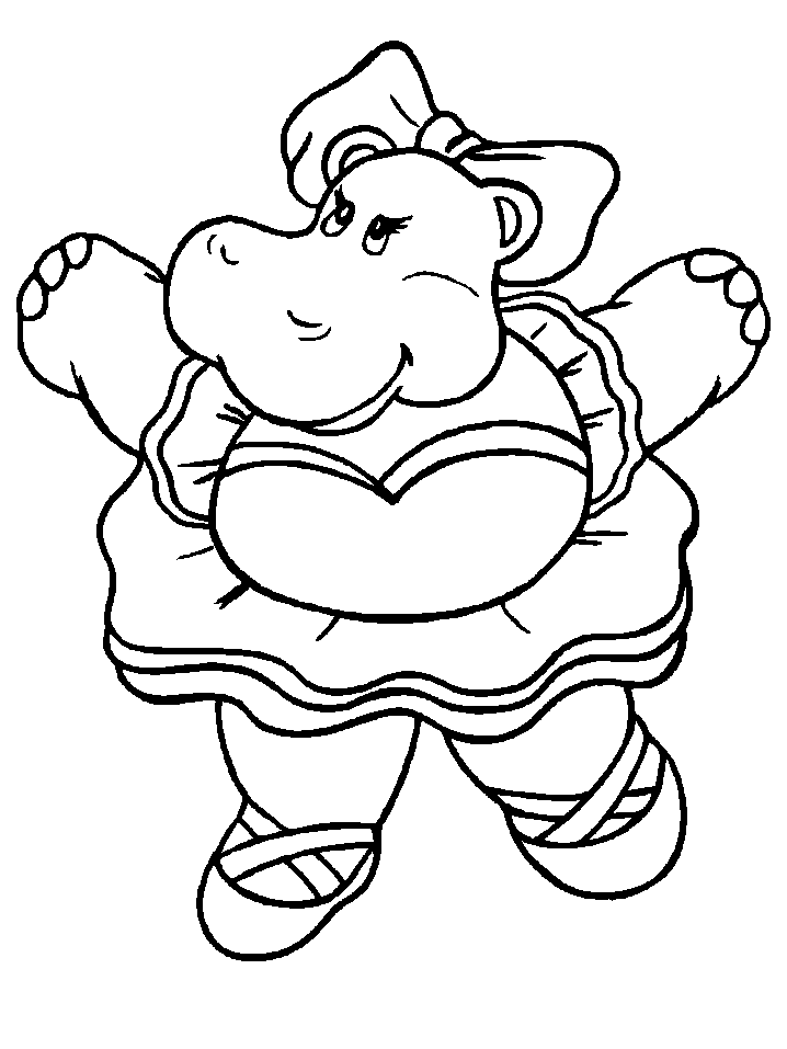 Ballerina Hippo Coloring Page | Coloring